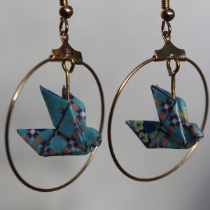 Boucles d'oreilles oiseaux bleu